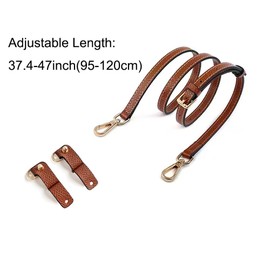 BigTuto Leather Handbag Crossbody Shoulder Strap Adjustable Compatible with Longchamp Mini Pouch，95-124cm Adjustable Length，No Holes Needed（Brown）