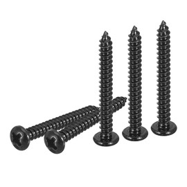 DTGN #6x1-1/4" Phillips Pan Head Self-Tapping Screw - 25Pack - Black Oxide 304 Stainless Steel Sheet Metal Screws Wood Screws