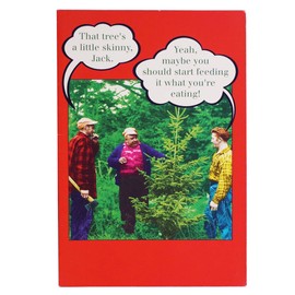 JAM PAPER Christmas Cards & Matching Envelopes Set - Funny Skinny Tree - 10/Pack