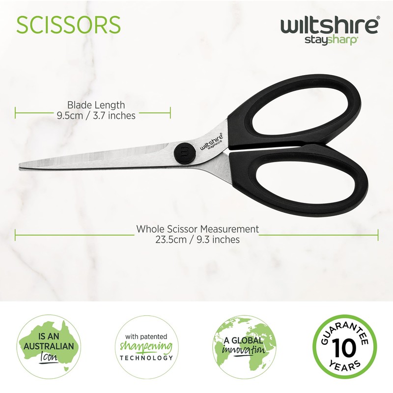 Wiltshire Staysharp Scissors, Kitchen Scissors with Built-in Sharpener, Keep Your