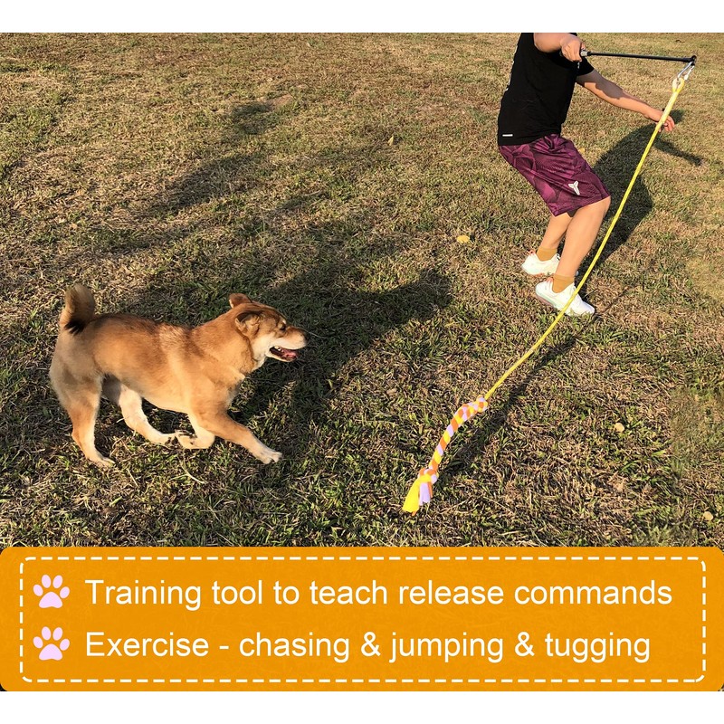 Dewonch Flirt Pole Dog Toys for Training & Exercise,Durable Teaser