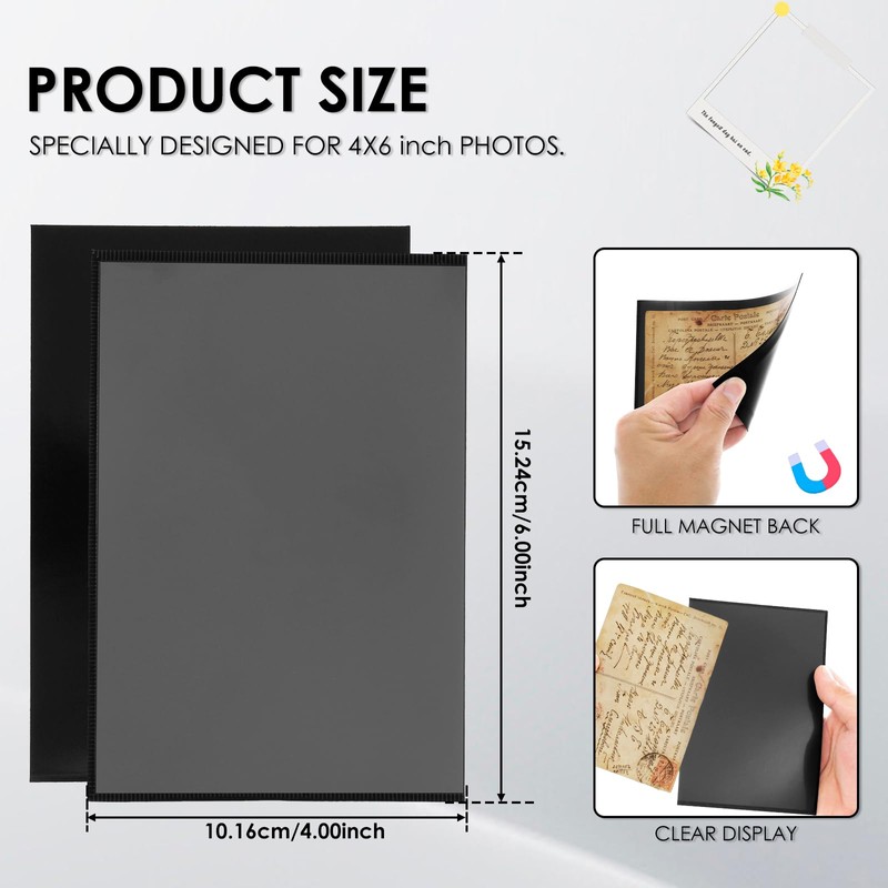 10Pcs Magnetic Picture Frame for Refrigerator Clear PVC Fridge Magnetic