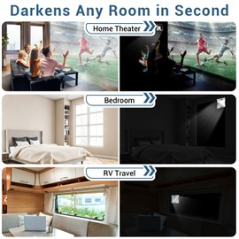 THMINS Portable Blackout Curtains, 118''x57'' Blackout Shades for Windows, Easy to Install Removable Sunshade for Home and Travel, with Installation Tools and Storage Bag