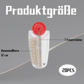 20 Stück Feuersteine für Feuerzeug, Kompatibel mit verschiedenen Modellen, Langlebige Feuersteine und Docht Set für täglichen Gebrauch und Outdoor-Aktivitäten
