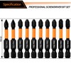 Hilpaty Magnetic Phillips Screwdriver Bit Set 10Pcs 50mm Length Professional