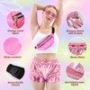 PARTTELY Metallic Shorts for Women Elastic Drawstring Shiny Hot Short