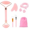 FIDWALL Pink Gua Sha & Jade Roller Set, Face Roller