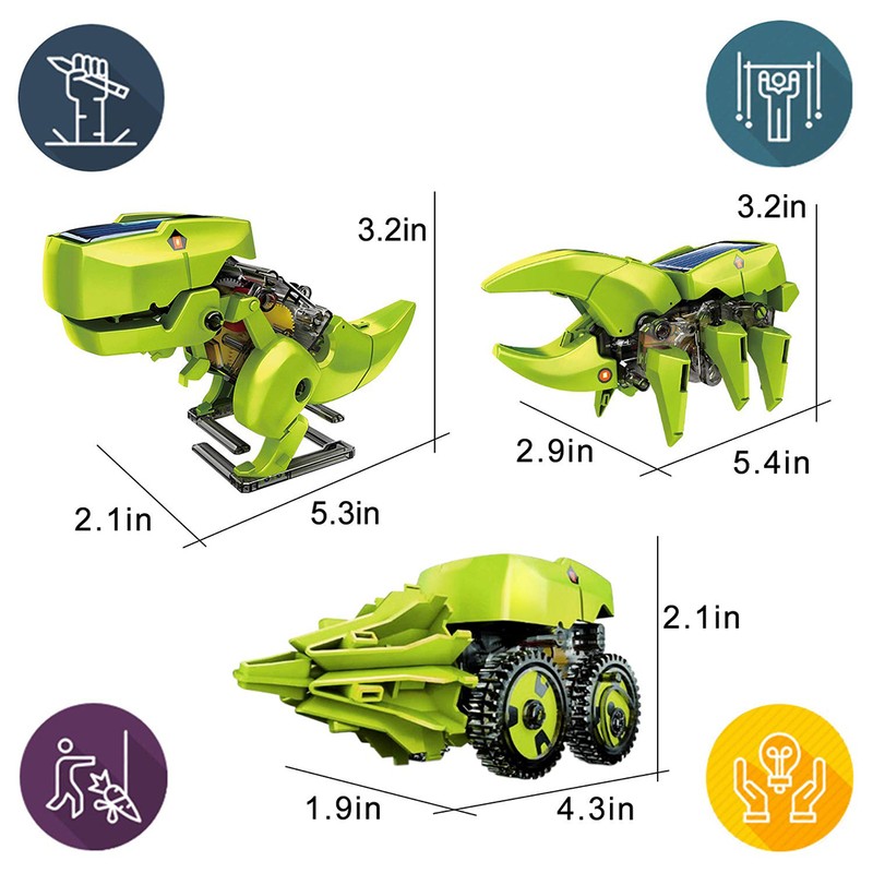 3 in 1 Educational Solar Dinosaurs Robot Building Kit DIY