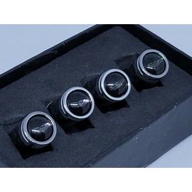 Exotic Carbon Fiber Aston Martin Silver Logo Black Backgrd Carbon Fiber Tire Valve Caps Great Gift !
