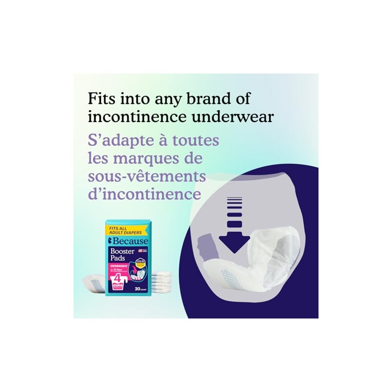 Because Overnight Booster Pads Fit All Adult Diapers, Helps Keep