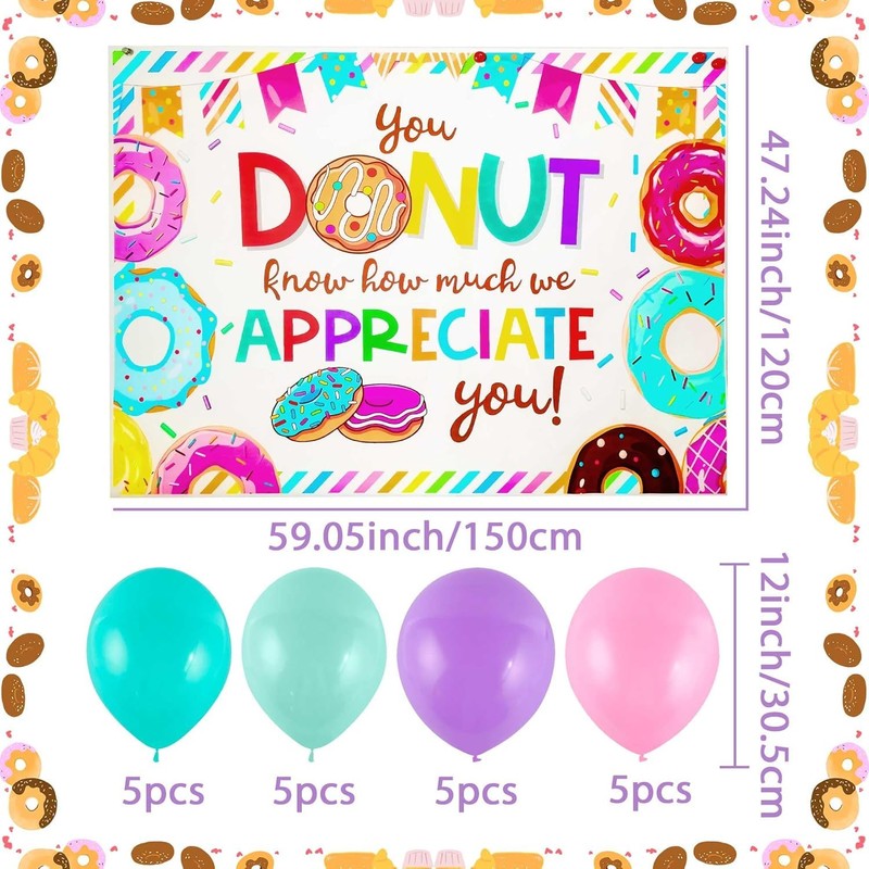 Donut Forget Us Backdrop for Going Away Farewell Retirement Party