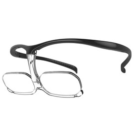 CHARMANT 特許取得 手元も遠方も同時に見れる 眼鏡型ルーペ 拡大鏡 （眼鏡ストラップ２本付） (ブラック)