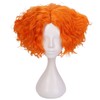 Cfalaicos Short Orange Curly Cosplay Wig with Free Wig Cap