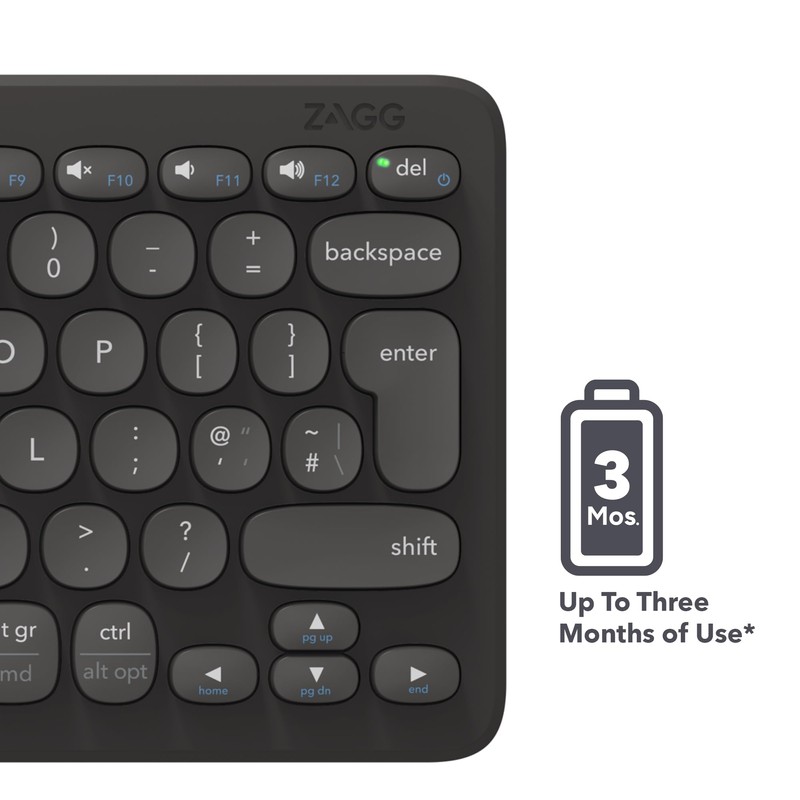 ZAGG Pro Keyboard 12 - Compact Wireless Charging Desktop Keyboard