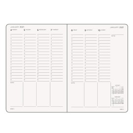 2021 Academic Weekly Planner Hardcover Medium (A5) - 18 Months - Black