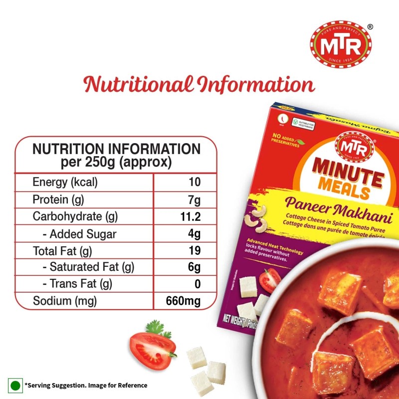 MTR Minute Meals Ready To Eat - Paneer Makhani 300g