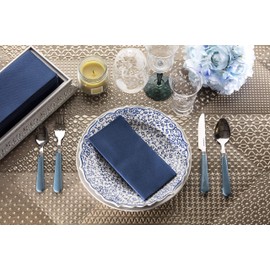 50 Pack Navy Napkins | Linen Feel Disposable Cloth Like Paper Dinner Napkins | Hand Towels | Soft, Absorbent, Paper Hand Towels for Bathroom,Kitchen,Parties,Weddings or Events