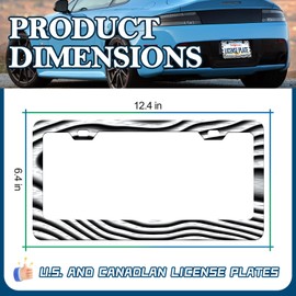 Topography Map License Plate Frames - 2 Pack White Black Topographic Aluminum Metal License Plate Holder Covers,Rust-Proof Waterproof Car Decorative Tag Frames for Standard US 12x6 Inch