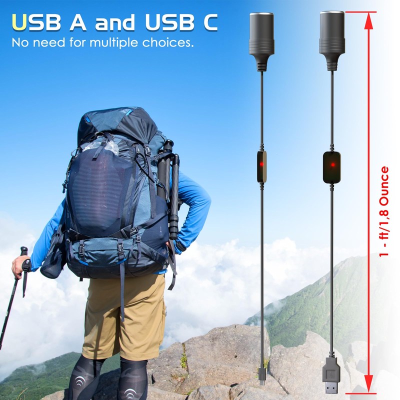 Moqidong USB to 12V Adapter