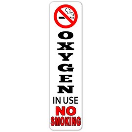 8x2 inches OXYGEN in Use No Smoking Sign Vinyl Decal Bumper Sticker