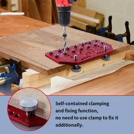 Plantilla de Pasador de Estante, Plantilla de Pasador de Estante 2 en 1 y Plantilla de Bisagra, Accesorios para Gabinetes, Plantilla de Perforación de Pasador de Estante con