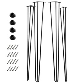 Ironalita 40 Inch Hairpin Legs for Furniture Set of 4, Heavy Duty 3 Rod Metal Table Legs with 3/8" Black Solid Iron, DIY Hair Pin Leg for Counter Bar Stool, Console and Entryway Table, Plant Stand