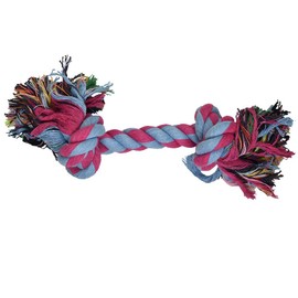Fancy Pets Juguete de Hueso de Hilo para Perro, Resistente, Algodón, para Higiene Dental y Entretenimiento, 25 cm, Colores Surtidos