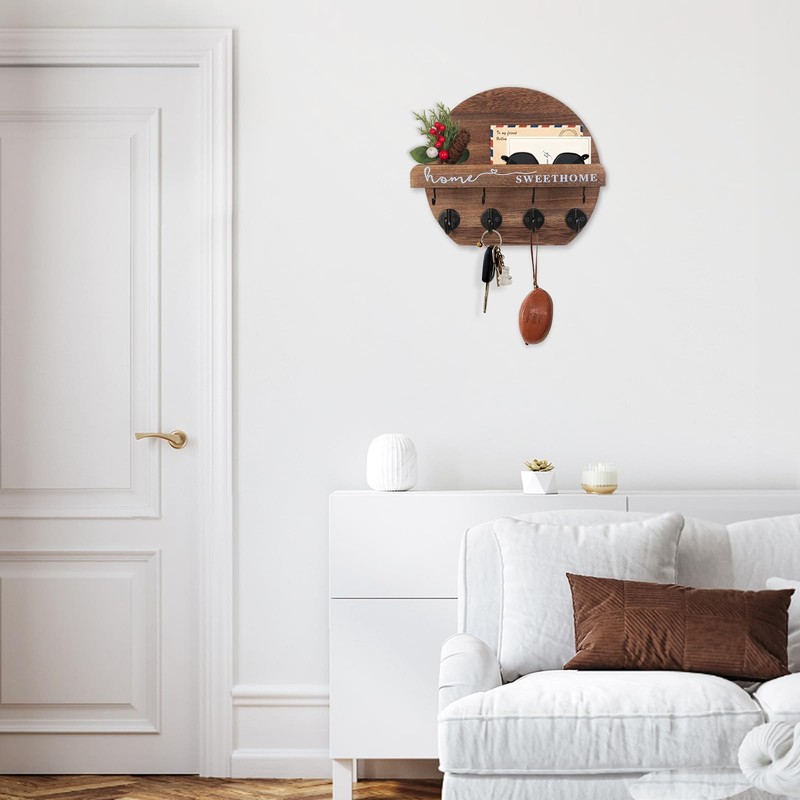 Key Holder for Wall Key Hooks Wall Mounted with Dried