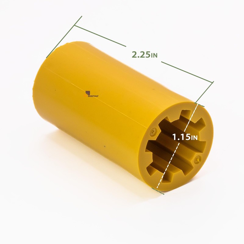 SURPOUF PR53-FS Flexible Vacuum Pump Coupler Sleeve, Flexible Drive Section,Yellow