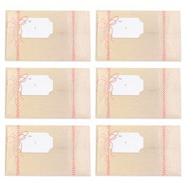 PackRite Decorative Mailing Envelopes, Bubble-Lined and Self-Sealing, Small #0, 6 x 10 Inch, 6 Pack (Red String Wrapped)