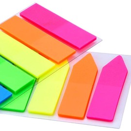 Notas Flags 5 colores fluorescentes, etiquetas de índice rectangulares para escribir en la oficina, paquete de 4