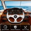 Boat Steering Wheel 3-Spoke D Shape with Steering Wheel Knob-Sliver