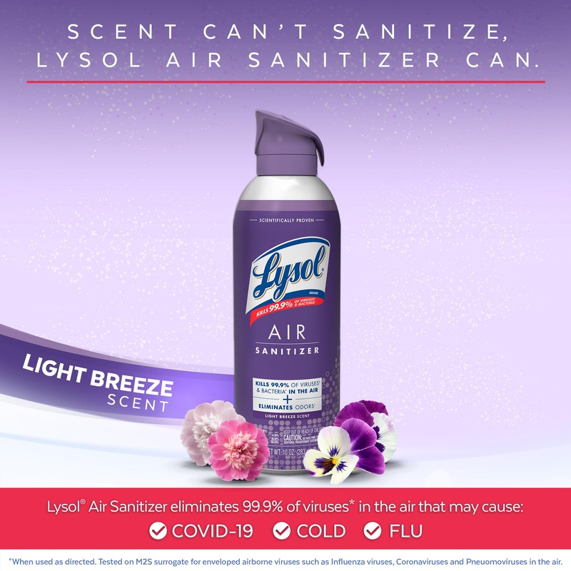 LYSOL Air Sanitizer Spray, For Air Sanitization and Odor Elimination,