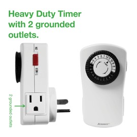 Heavy Duty Timer with 2 Grounded outlets T112