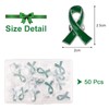 WANDIC 50pcs Green Ribbon Pins,Health Awareness Lapel Pin Green Ribbon