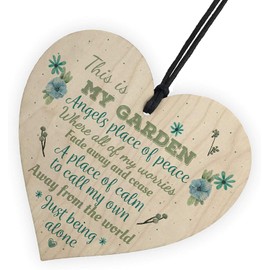 Red Oceam My Garden Novelty Hanging Heart SummerHouse Friendship Sign Garden Shed Gifts For Women