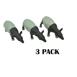 K&M Tapir, Terry Asian Malayan Plastic Animal Toy Realistic Hand Painted F4096 - 3 PACK