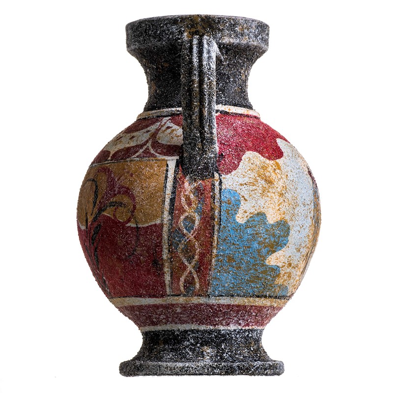 BeautifulGreekStatues Antique Greek Minoan Amphora Fisherman Handmade Ceramic Vase Small