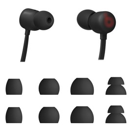 ALXCD Ear Tips Compatible with Beats Flex Earbuds, S/M/L/D 4 Sizes 4 Pairs Soft Silicone Eargels Replacement Earbuds Tips Ear Tips, Compatible with Beats Flex, 4 Pairs (Black)