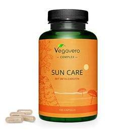 Tanning Capsules Vegavero® | with Beta Carotene, Vitamin E, L-Tyrosine, Copper, Zinc & Plant Extracts | 180 Vegan Capsules | Skin Protection Support