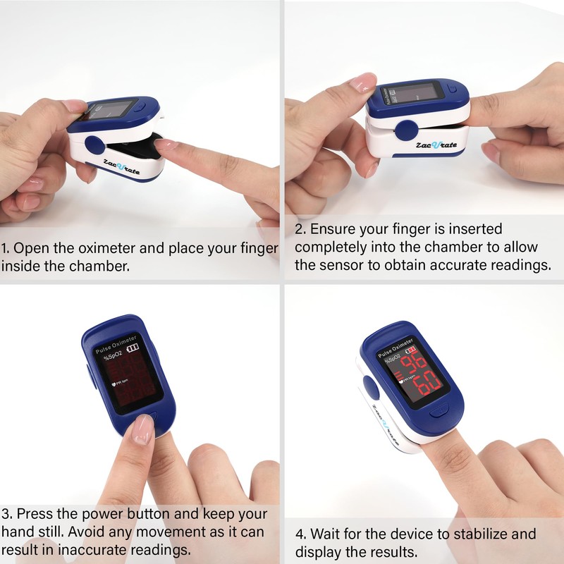 Zacurate 500BL Fingertip Pulse Oximeter Blood Oxygen Saturation Monitor with