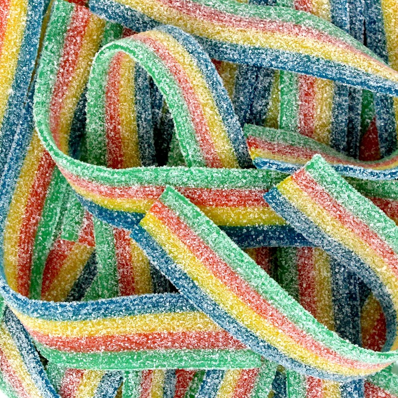 Snacktery Rainbow Sour Belts - Vibrant & Tangy Colorful Rainbow