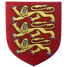 EmbTao England Royal Coat of Arms Patch Embroidered British Lion Shield Applique Iron On Sew On Emblem