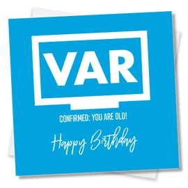 Punkcards - Funny Birthday Cards for Men, VAR Confirmed: You Are Old!”, Funny Football Birthday Card, VAR Check Birthday Card