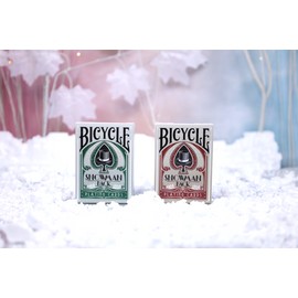 Bicycle Snowman Back Red & Green Bicycle Playing Cards 2 Deck Set