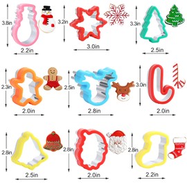 Christmas Cookie Cutters Mold Set, 9 Pieces Cookie and Fruit Cutter Molds, DIY Food and Decoration Accessories