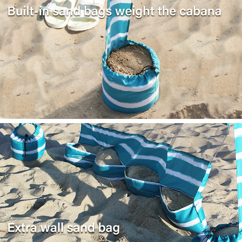 AMMSUN Beach Cabana, 6.2'×6.2' Beach Canopy, Easy Set up and
