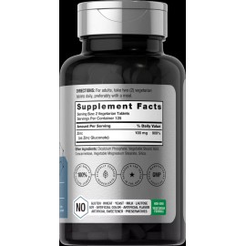 Horbaach Chelated Zinc Supplement 100mg | 250 Tablets | High Potency | by Horbaach