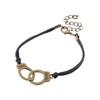 Miniblings Handcuffs Bracelet Thumb Clamps Police Cord Metal Bronze Fashion