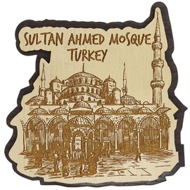 Printtoo Sultan Ahmed Turkey Souvenir Engraved Wooden Fridge Magnet